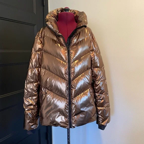 ATHLETA Metallic copper puffer coat - Picture 3 of 7